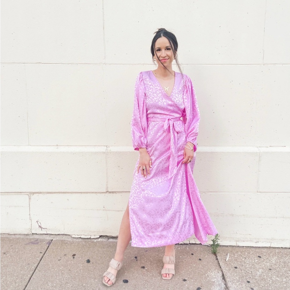 Pink Wrap Maxi Dress